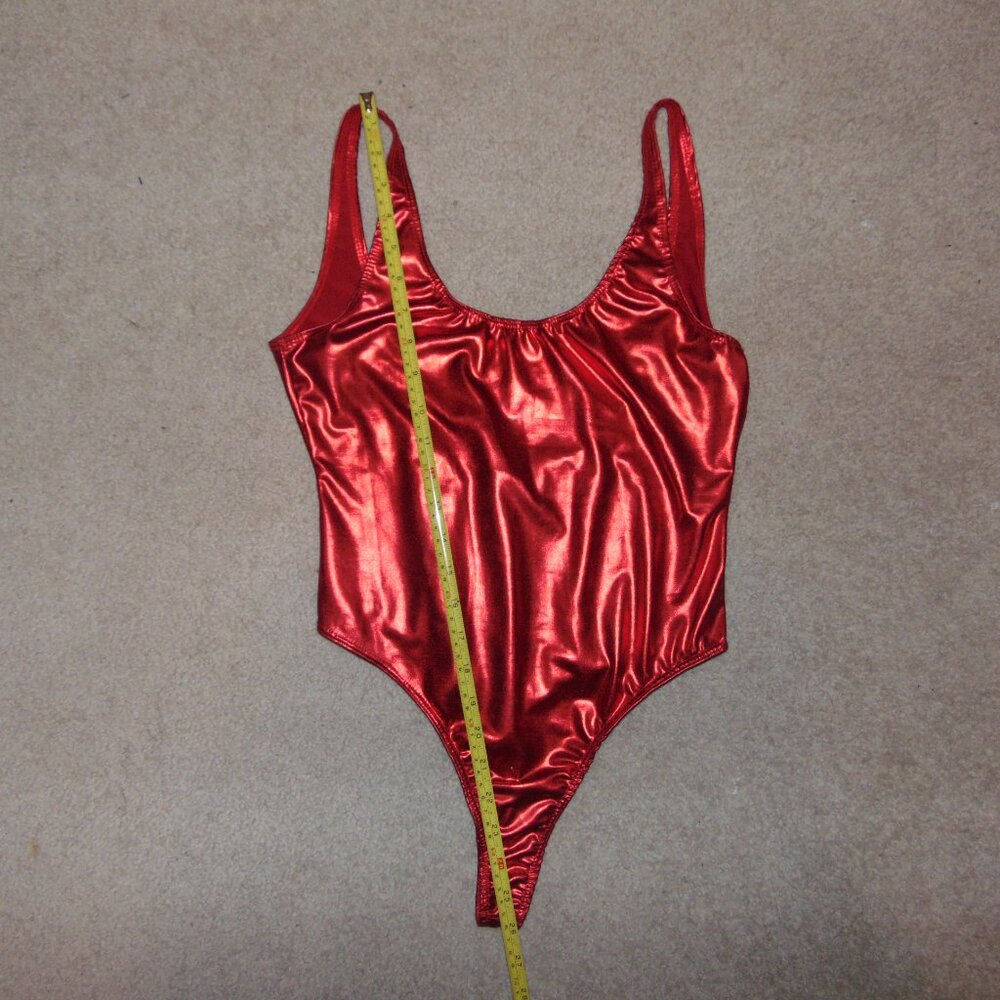 K Too Shiny Red Leotard M - Picture 6 of 7